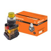 Кнопка ABLFP-22 желтый d22мм неон/230В 1з+1р TDM