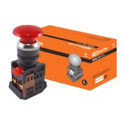 Кнопка AEAL-22 «Грибок»с фиксацией красный d22мм 230В 1з+1р TDM