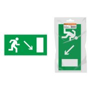 Знак «Направление к эвакуационному выходу направо вниз» 350х124мм для ССА инд. упаковка TDM