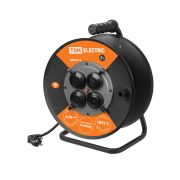 Удлинитель силовой УХз16-004 TDM (метал. катушка, А3, 4 места IP44/40м КГТП-ХЛ 3х2,5) УС1-43128