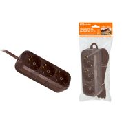 Удлинитель бытовой У03 3 гнезда, 3метра,2П+3, ПВС 3х1мм2 «Эко» (бук) 16А/250В TDM