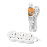 Удлинитель бытовой «Люкс» УЛ03 3 гнезда, 10м, с/з, с з/ш, ПВС 3х1мм2 16А/250В бело-серый TDM