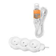 Удлинитель бытовой  «Люкс» УЛ3 3 гнезда, 3м, б/з, с з/ш, ПВС 2х0,75 мм2  10А/250В бело-серый TDM