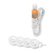 Удлинитель бытовой  «Люкс» УЛ4 4 гнезда, 7м, б/з, с з/ш, ПВС 2х0,75 мм2  10А/250В бело-серый TDM