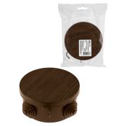 Распаячная коробка ОП D85х40мм, крышка, «ЭКО» (венге), IP54, 4вх.  инд. штрихкод TDM