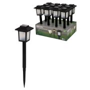 Светильник СП-337 на солнечной батарее, 7х7х34 см, пластик, черный,10 LED, ДБ, TDM