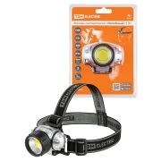 Фонарь светодиодный «Налобный» 5 Вт COB, 300 лм, бат. 3*AAA TDM