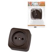 Розетка 2П открытой установки IP20 10А, венге «Дача» Народная