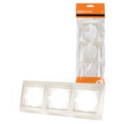 Рамка 3-х постовая горизонтальная перламутр «Лама» TDM