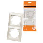 Рамка 2-х постовая вертикальная перламутр «Лама» TDM