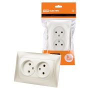 Розетка двойная 2П 10А 250В  перламутр «Лама» TDM