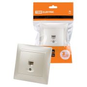 Розетка компьютерная RJ45  перламутр «Лама» TDM