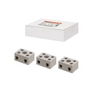 Керамический блок зажимов 10 Ампер 2 пары контактов с крепежным отверстием TDM