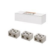 Керамический блок зажимов 15 Ампер 2 пары контактов с крепежным отверстием TDM