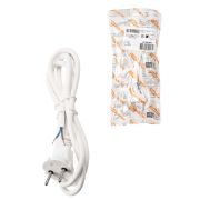 Шнур сетевой с вилкой ПВС-ВП 2x0,75мм² 3м б/з белый TDM