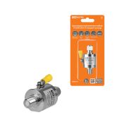 Грозозащита коаксиального кабеля TV/SAT/CATV, F-гнездо/F-штекер 75 Ом DC-2,5 ГГц, газ, 100Вт, с заземляющим наконечником, IP67, TDM