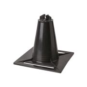 Держатель для плоской кровли универсальный 120х120х100 мм c 1 фиксатором для прута Ø8 мм, под битумную полосу 80 мм, без бетона, ПП (упак. 1 шт.) TDM