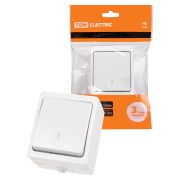 Переключатель на 2 направления 1-кл. открытой установки IP54 10А белый «Вуокса» TDM