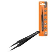 Пинцет прецизионный прямой 124 мм, острое жало, нерж., антистатич. покр., блистер, «Рубин» TDM