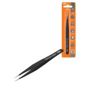 Пинцет прецизионный прямой 135 мм, острое жало, нерж., антистатич. покр., блистер, «Рубин» TDM