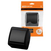 Выключатель 1-кл. открытой установки IP44 10А графит «Селигер» TDM