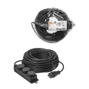 Удлинитель-шнур силовой каучук, КГ, IP44, 3 гнезда с/з, 4000 Вт, 40 м Народный У1-33264