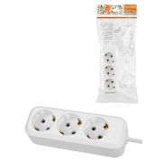 Удлинитель 3 гнезда, 5 метров, с/з, 16 А, 3680 Вт, белый, НАРОДНЫЙ У1-33052 (Ун1 330-0001)