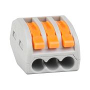 KEAZ Клемма строительно-монтажная OptiKit СМК 222-413 с рычагом 3 отверстия 0,2-2,5(4,0)мм2