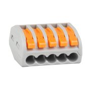 KEAZ Клемма строительно-монтажная OptiKit СМК 222-415 с рычагом 5 отверстий 0,2-2,5(4,0)мм2