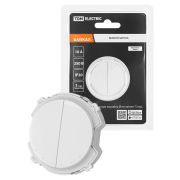 Выключатель 2-кл. 16А 250В проходной белый, «Байкал» TDM