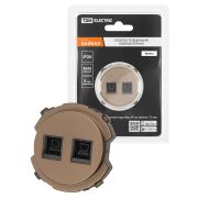 Розетка компьютерная двойная RJ45 бронза, «Байкал» TDM
