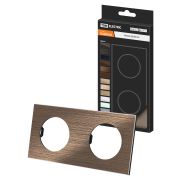 Рамка двойная бронза, алюминий, шлифованный, «Байкал» TDM