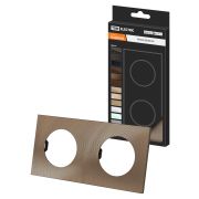 Рамка двойная бронза, алюминий, текстурированный, «Байкал» TDM