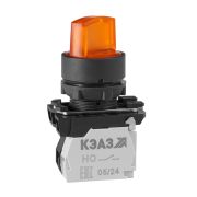 KEAZ Переключатель КПЕ2120РЛ-24В-желтый-2но+0нз-ручка-фикс-3поз-индикатор-IP40-КЭАЗ