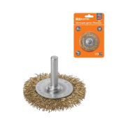 Щетка для дрели «плоская», 50 мм, латунированная витая проволока d 0,3 мм, «Рубин», TDM