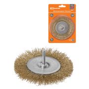 Щетка для дрели «плоская», 100 мм, латунированная витая проволока d 0,3 мм, «Рубин», TDM