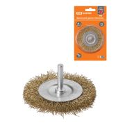 Щетка для дрели «плоская», 75 мм, латунированная витая проволока d 0,3 мм, «Рубин», TDM