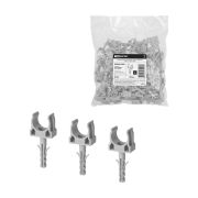 Крепеж-клипса для трубы 16 мм с дюбелем (100 шт.) серая TDM