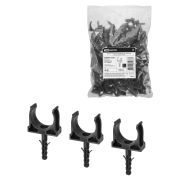 Крепеж-клипса для трубы 25 мм с дюбелем (100 шт.) черная TDM