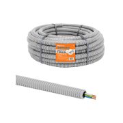 Электротруба гофрированная ПВХ d20 серая, с кабелем ВВГ-Пнг(А)-LS 3х2,5ок(N,PE)-0,66 ГОСТ (50 м) TDM