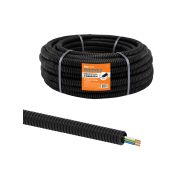 Электротруба гофрированная ПНД d16 черн., с кабелем ВВГ-Пнг(А)-LS 3х1,5ок(N,PE)-0,66 ГОСТ (50 м) TDM