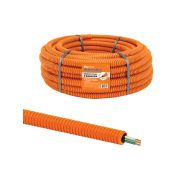Электротруба гофрированная ПНД d20 оранж., с кабелем ВВГ-Пнг(А)-LS 3х2,5ок(N,PE)-0,66 ГОСТ (50м) TDM