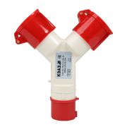 KEAZ Адаптер силовой двухлучевой 1012-14-16А-6h380AC-3P+PE-IP44