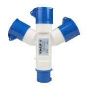 KEAZ Адаптер силовой трехлучевой 1013-16А-6h-220AC-2P+PE-IP44